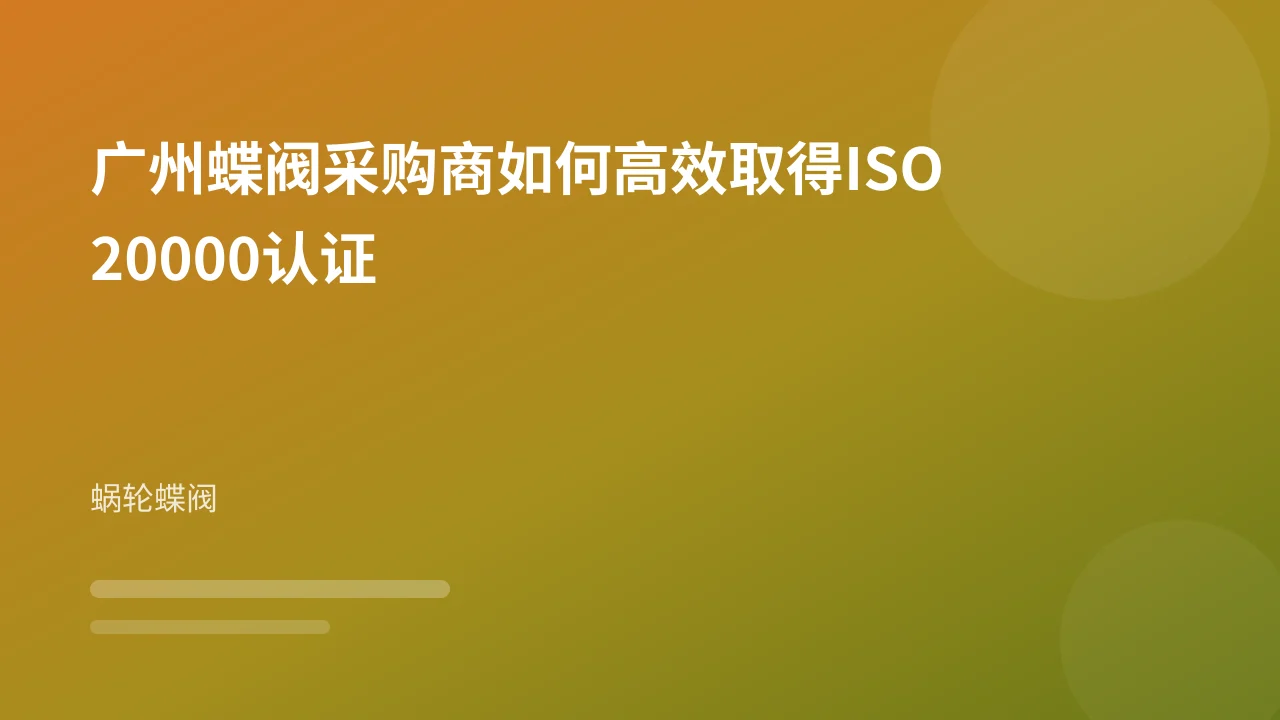 广州蝶阀采购商如何高效取得ISO20000认证